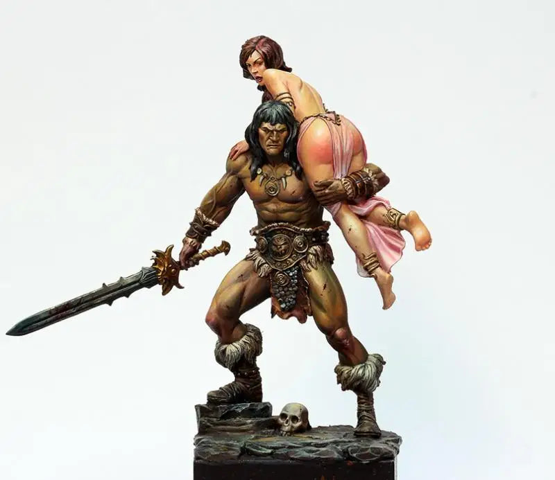 Unassambled 1/24 75mm  ancient warrior and woman Resin figure miniature model kits Unpainted