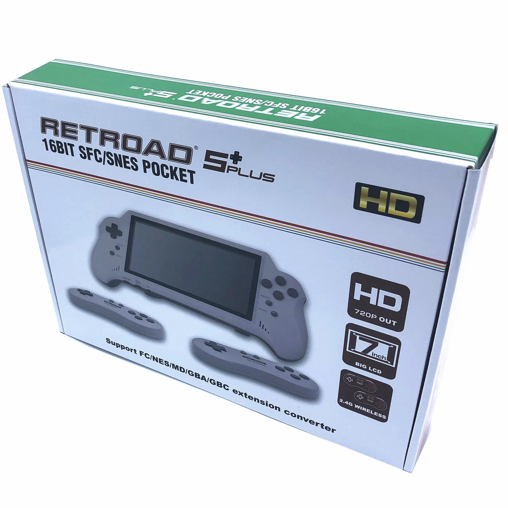16BIT HD ULTRA SNES POCKET RETROAD 5PLUS Video Game Console Handheld Player 7inch Big Screem 2.4G Wireless Controllers