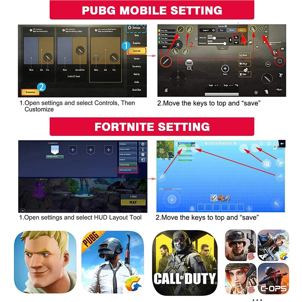 PUBG Controller AK77 Six Finger Gamepad For iPhone Android PUBG Mobile Controller L1 R1 Shooter Triggers Fire Joystick Game pad