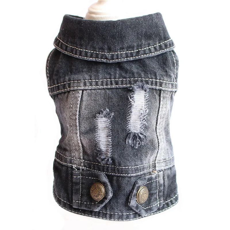 Denim-Hundekleidung für Pitbulls, modische Jeansjacke für Hunde, blaues Cowboy-T-Shirt für Shih Tzu, coole Kleidung für kleine Hunde