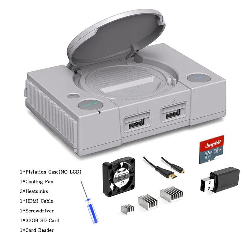 RETROFLAG PiStation Case Raspberry Pi 4 Case with Cooling Fan and 3pcs Heatsinks Pistation LCD Case for Raspberry Pi 4 /Pi 4B