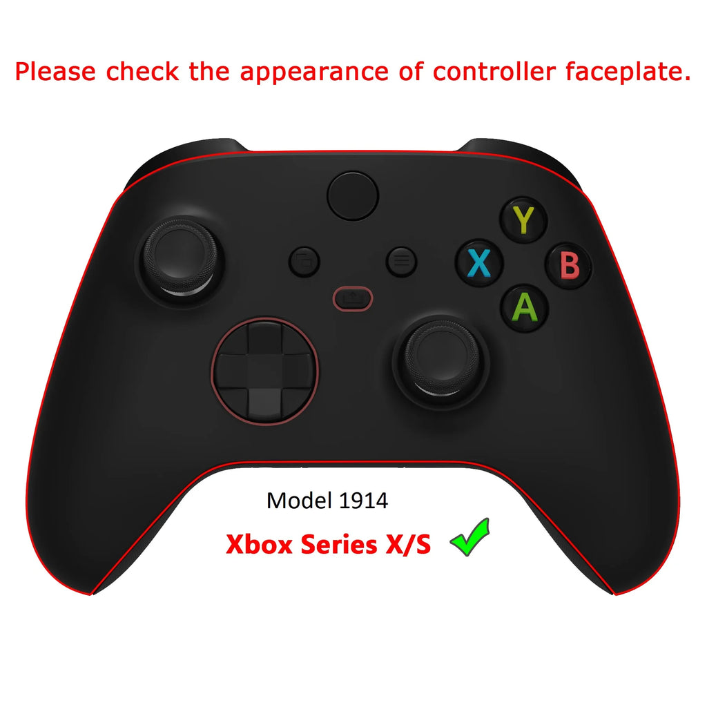 eXtremeRate ASR-Version, vollständiges Set an Shell-Tasten für Xbox Core Controller (Xbox Series X &amp; S Controller) – Diamantstrukturiertes Schwarz