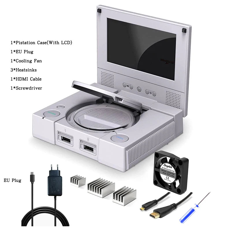 RETROFLAG PiStation Case Raspberry Pi 4 Case with Cooling Fan and 3pcs Heatsinks Pistation LCD Case for Raspberry Pi 4 /Pi 4B