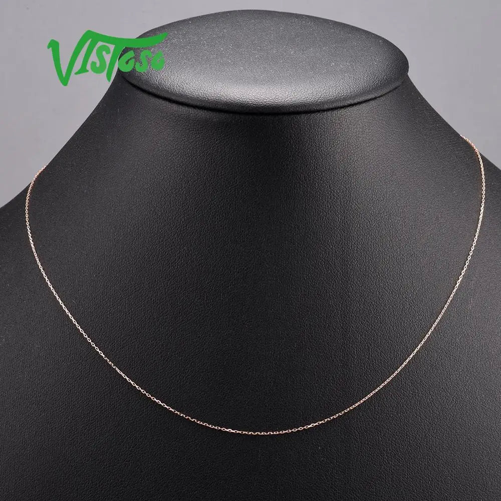 VISTOSO Goldkette für Damen, echtes 14 Karat 585 Rosé-/Gelb-/Weißgold, Kette 42 cm, edler Schmuck