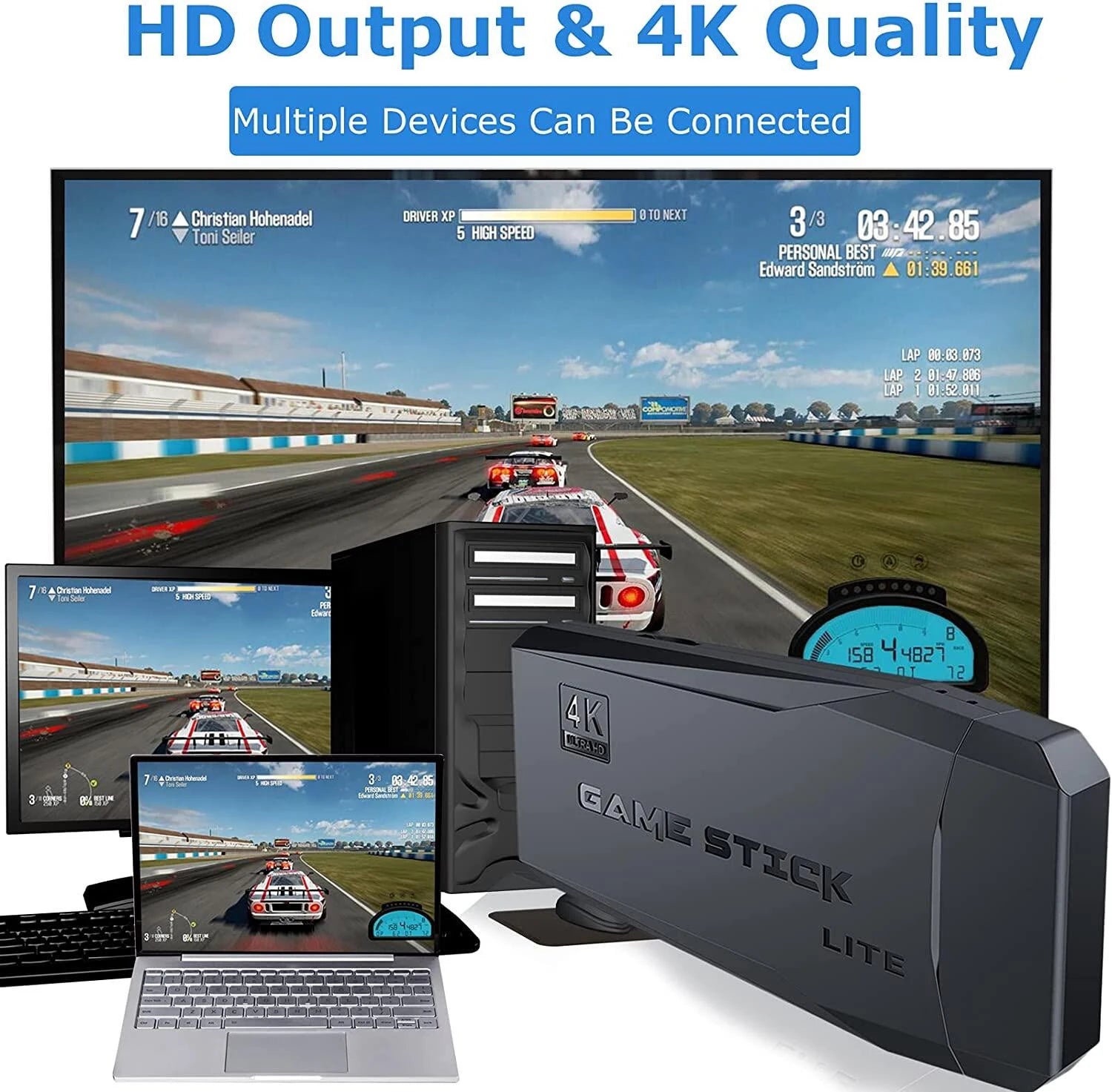 DATA FROG Retro Video Game Console 2.4G Wireless Console Game Stick 4k 20000 Games Portable Video Game Dendy Game Console for tv