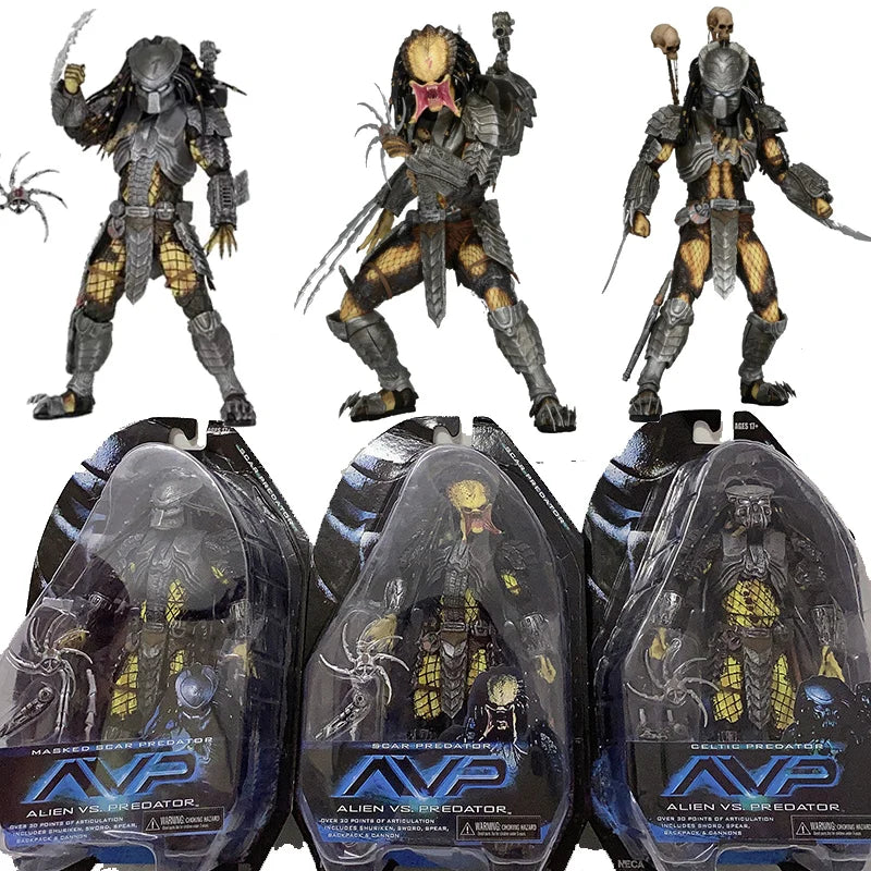Celtic Predator Masked Scar Predator Figure Alien Action Figure Toys Collection Model Toys Joint Movable Children's Gifts