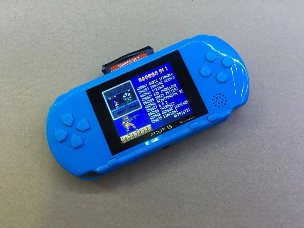 3'' Portable 16 Bit Retro PXP3 Slim Station Video Games Player Handheld Game Console 2pcs Game Card built-in 150 Classic Games