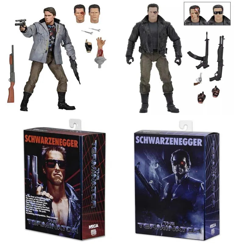 The Terminator T-800 Arnold Schwarzenegger Figure Judgment Day Action Figure NECA War Damage Collectible Model Toys Gifts 18CM