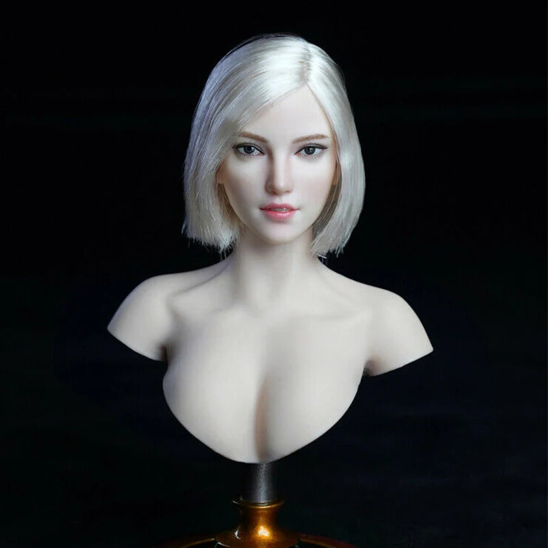 SUPER DUCK SDH018 1/6 Female Head Sculpt Carving Pale Color For 12'' PHicens Figure in stock Item