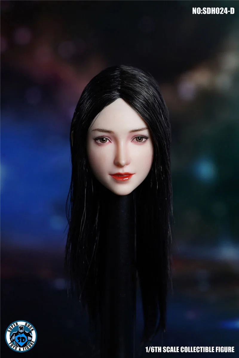 SUPER DUCK 1/6 SDH024 Asian Female Head Sculpt Fit 12" Female TBL PH Action Figure Body Dolls