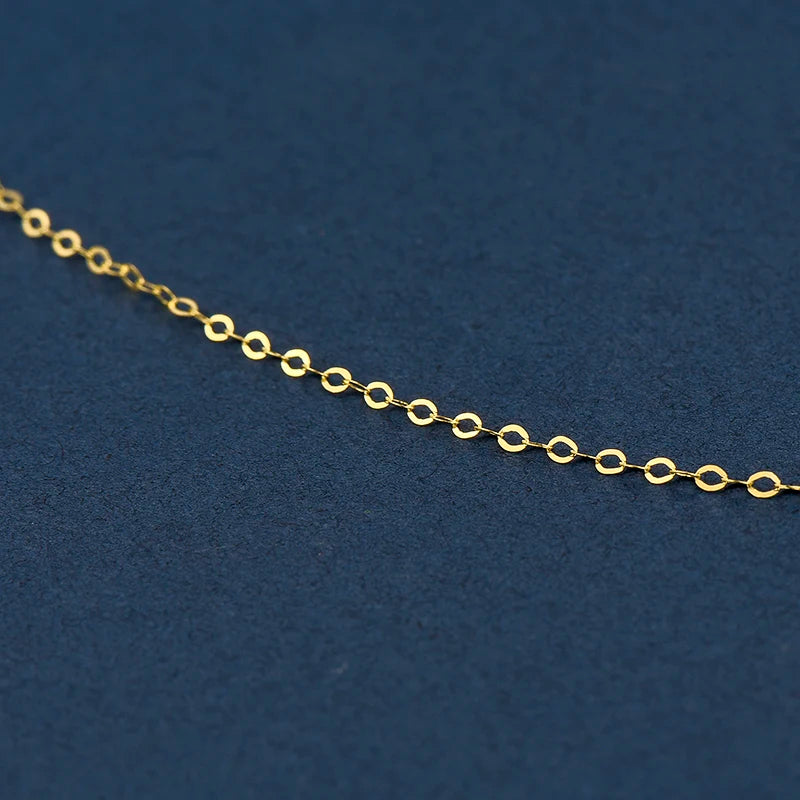 Sinya Heißer Verkauf Förderung 18k Au750 Gold Halskette Schlüsselbein Glanz O Kette Hohe Glanz Gute Qualität für Frauen Damen Mädchen DIY Verwenden