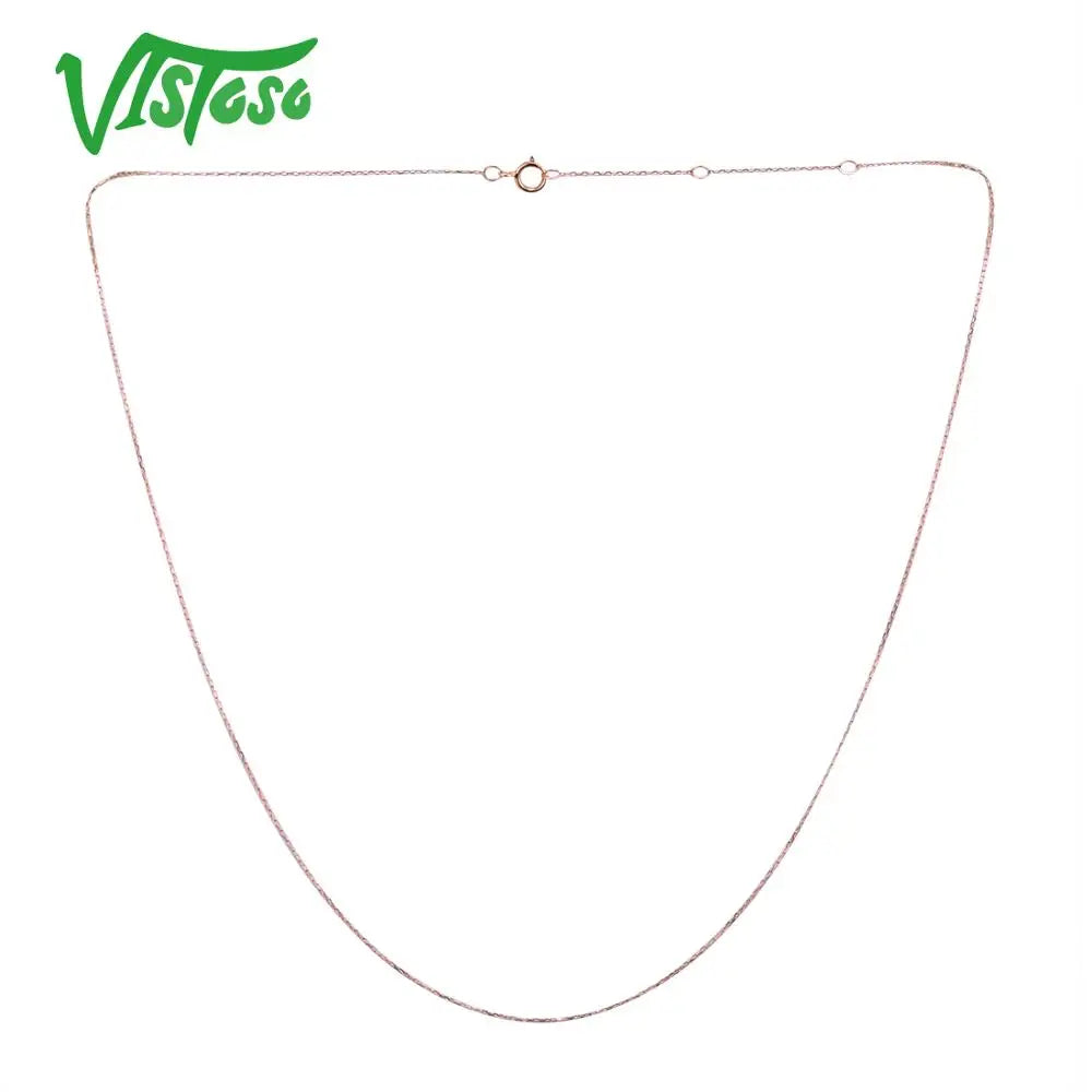 VISTOSO Goldkette für Damen, echtes 14 Karat 585 Rosé-/Gelb-/Weißgold, Kette 42 cm, edler Schmuck