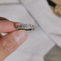 925 Sterling Silber Überzug 14k Gold Japanischer Retro Schlichter Pavé Kristall Hohlring Damen Leichter Luxus Party Schmuck Accessoires