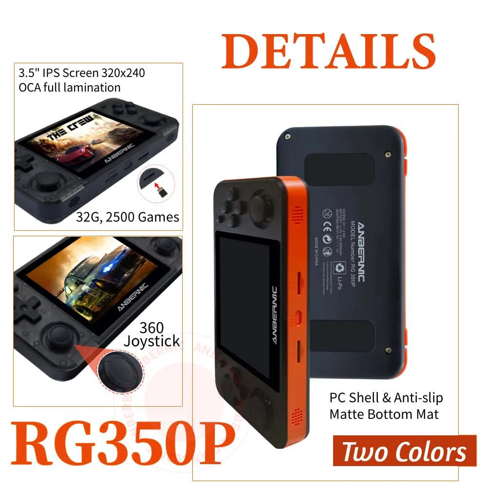 Anbernic RG350P Handheld Game Console 3.5 IPS Screen 2500 Retro Games PS1 HDMI-compatible Mini Pocket HD TV Game Player Boy Gift