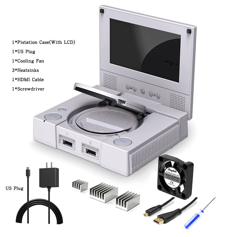 RETROFLAG PiStation Case Raspberry Pi 4 Case with Cooling Fan and 3pcs Heatsinks Pistation LCD Case for Raspberry Pi 4 /Pi 4B