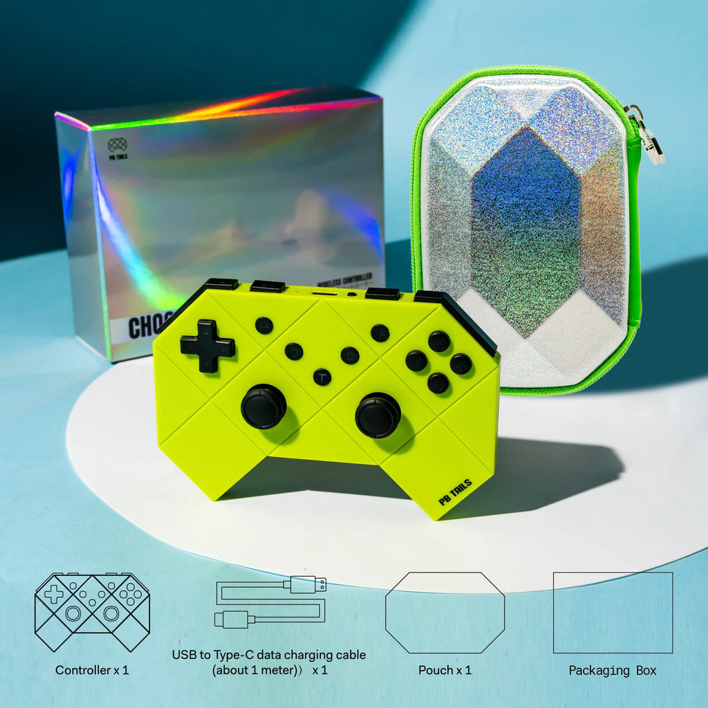 PB Tails Bluetooth wireless gamepad burst somatosensory switch computer PC double vibration can wake up oled
