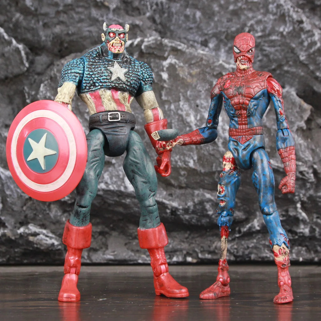 Zombie Hulk Captain America Spider Man 7" Action Figure KO's Toybiz DST Toys Doll What If Zombies Super Hero Model