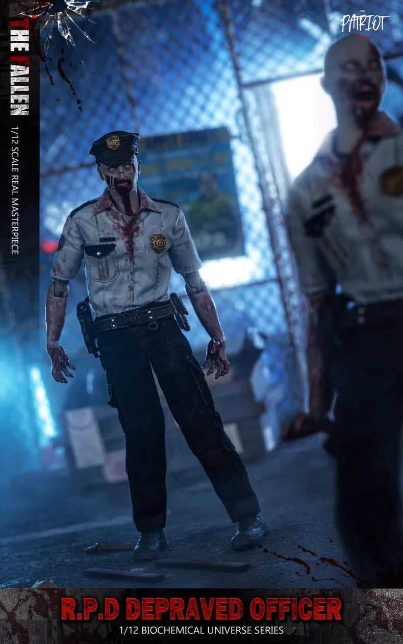 Resident Evil Zombie Police Zombie Patriot - Patriot Studio 1/12 Resident Evil Zombie Raccoon City Zombie Police, Angry One (Open Mouth)