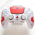 Sony PS5 original controller modified and upgraded with Hall effect TMR joysticks: Blood Red God of War edition.