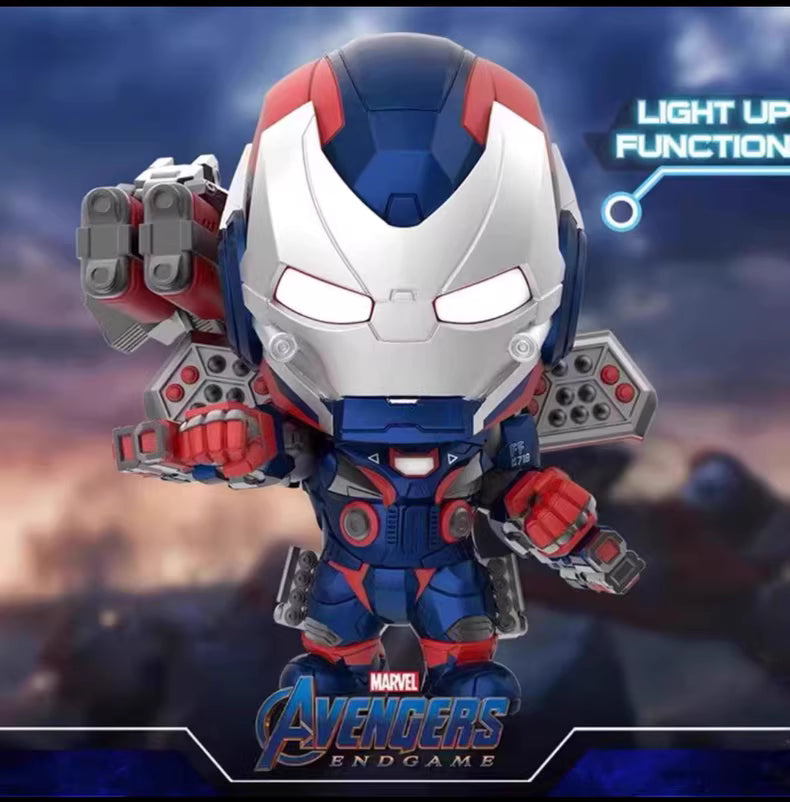 Hot Toys Iron Patriot Avengers: Endgame Patriot War Gear Cosbaby Mini Collectible Figures, Scale Figurines