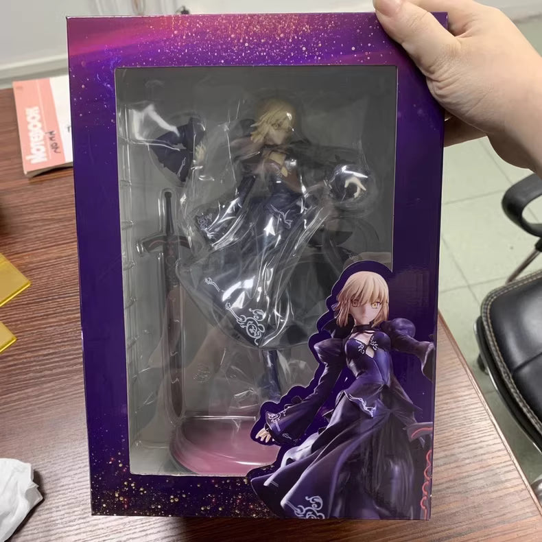 23CM Аниме Gekijouban Fate/stay night Heaven's Feel Altria Pendragon Black Dress Up Saber Alter Модел играчка Подарък Екшън фигурка PVC