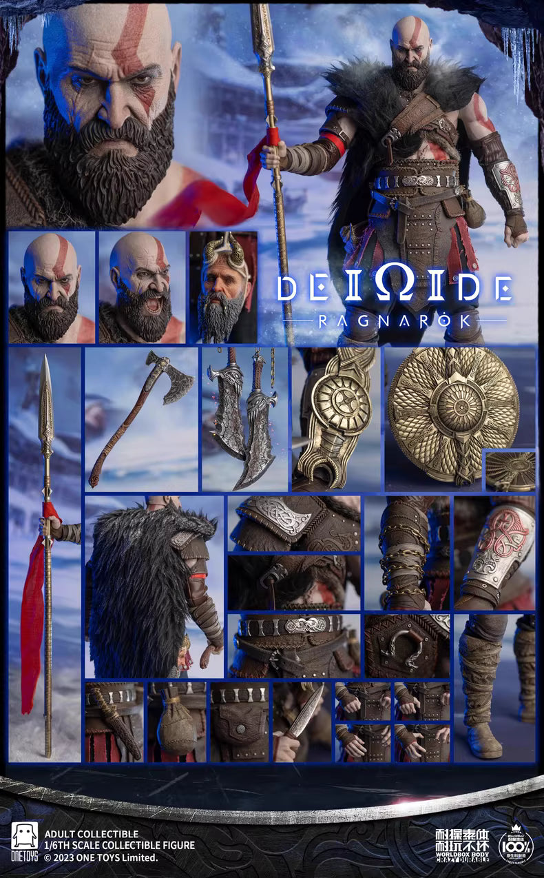 OTHER Onetoys 1/6 Scale: God of War — Kratos (OT019) — 3-Bonus Edition (Snow Cloak, Siren Spear, Prophet Head)