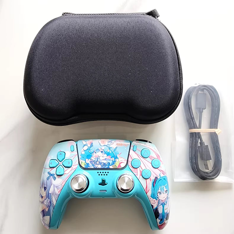 Sony original PS5 controller upgraded with Hall TMR joystick: Hatsune Miku style