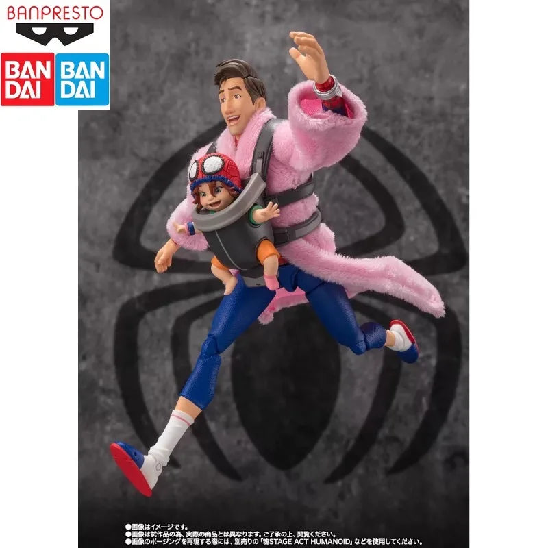 In Stock BANDAI Original SHF Spider-Man Universe Peter B Parkmede Joint Candidate Model Collection Holiday Gifts