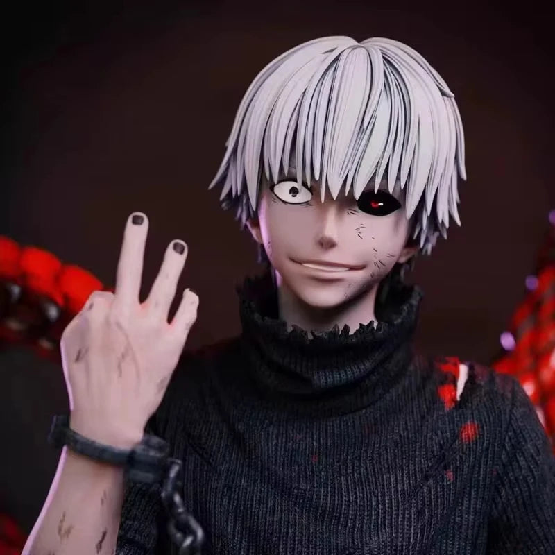 Tokyo Ghoul Figur Kaneki Ken Actionfigur 39 cm PVC Gk Statue Modell Wechselkopf Ornament Sammlung Schreibtisch Dekoration Geschenke