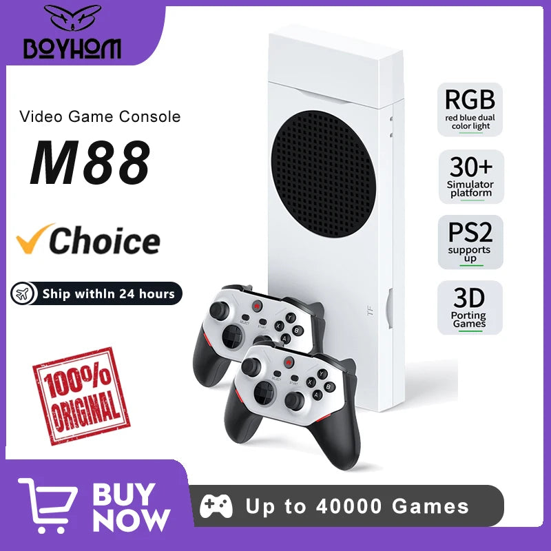 BOYHOM M88 Handheld Game Console support 4K 3D TV Games Wireless Controller Gamepad ARM Mali-G52 For Sony PS2/Psp/Ps1/Dc/Nds/Psx