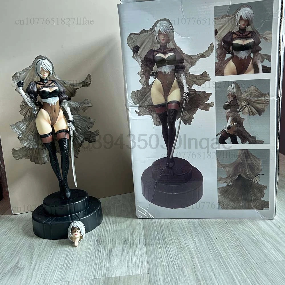 Anime Figure NieR:Automata YoRHa No.2 Type B 2B Wedding Action Figure Model Toys Cool Doll Joint Movable Doll Birthday Present