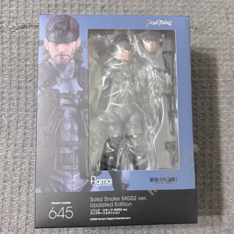 Low Price in Stock MAX Factory Original Box FIGMA 645 Solid Snake MGS2 Ver. Action Figure Model Gift for Kid Foam Box Packaging