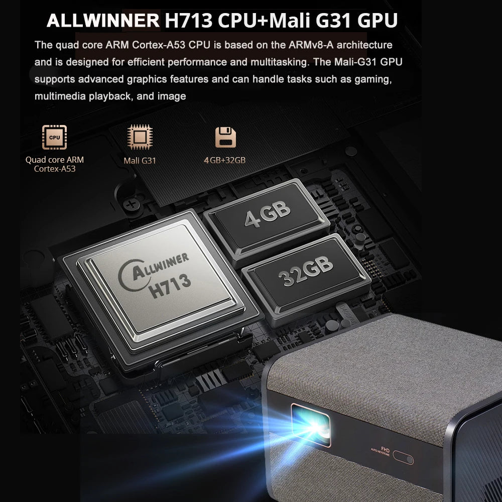 DITONG 2025 NEUER J10-Projektor Native 1080P Autofokus 4k HD-Video Outdoor-Handy Android Smart Home Theater LED-Projektor