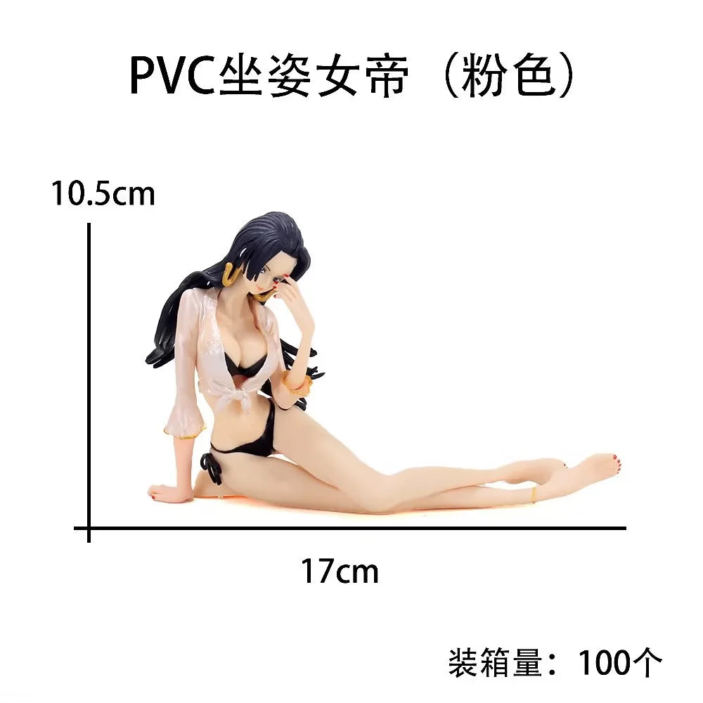 11CM Anime One Piece Boa·Hancock Figure GLITTER＆GLAMOURS Sitting Position Swimsuit Model Toy Gift Collection Action Figure PVC