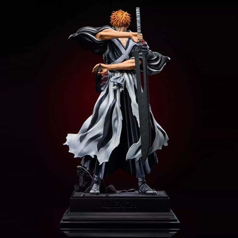 35cm Bleach Ichigo Kurosaki Gk Figure Dual Swords Battle Statue Desktop Decoration Collectible Model Gift For Otaku Anime Fans