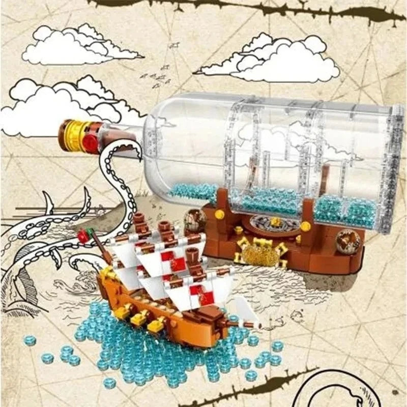 sailing ship in a bottle 21313 Building Blocks Sets Suitable For Christmas Gifts not Compatible With Legoed Particles
