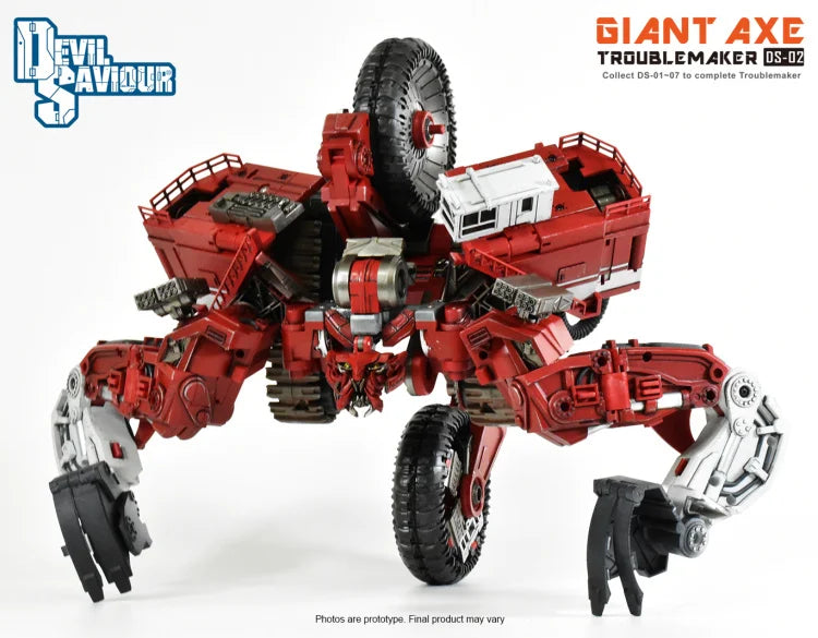 Devil Saviour Devastator DS01-08 The Ultimate Deformation Robot Toy with Mixer Car and Grab Bucket Action Figure Troublemaker