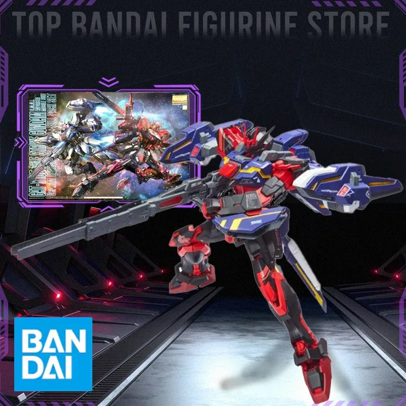 BANDA In stock Gundam Model MG Aile Strike RED Plastic Model Original Box Full Pack Set Kit Anime Figure Collector Birthday gift