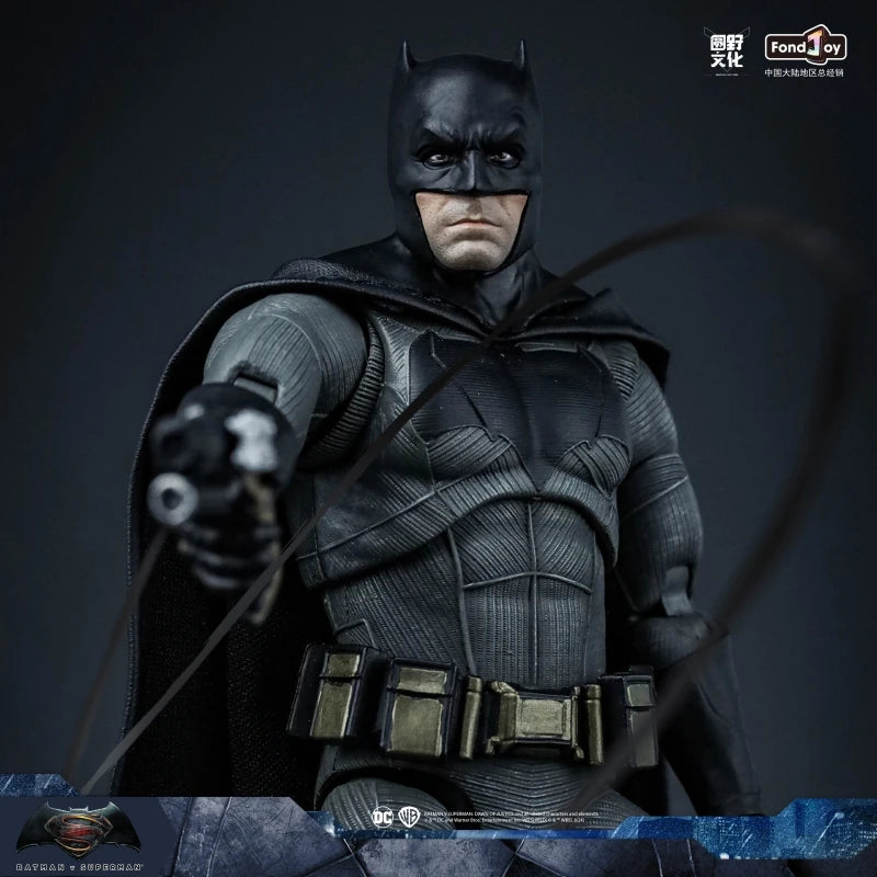 Original Fondjoy BVS Batman Figure 1/9 DC Justice League Figures Big Ben Batman Figurine With 2 Head PVC Joint Movable Kid Toy