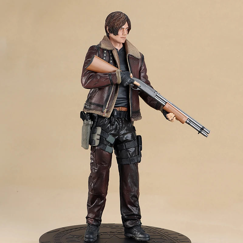 Resident Evil Leon S. Kennedy PVC Actionfigur 33 cm Biohazard Spiel Leder Leon Anime Figur Modell Spielzeug Sammlung Puppe Geschenk