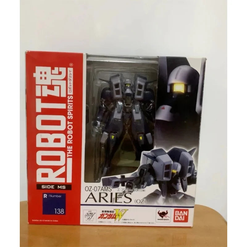 Original Bandai Anime GUNDAM OZ-07AMS ARIES THE ROBOT SPIRITS 138 Model Toys Action Figure Gifts Collectible Ornaments