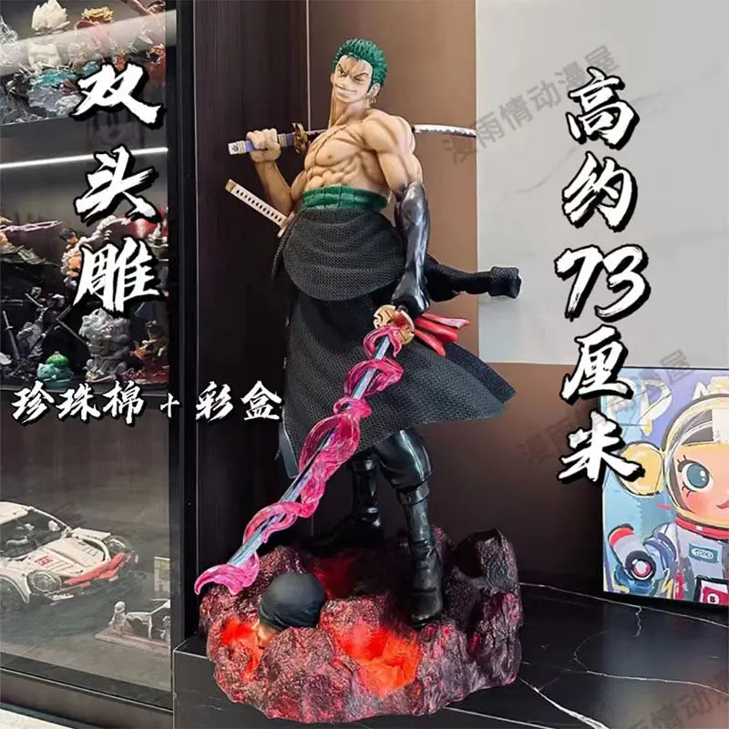 73cm One Piece Anime Figure Roronoa Zoro Statue Collection Action Figurine Gift Collection Statue Children Gift Toys Model Doll