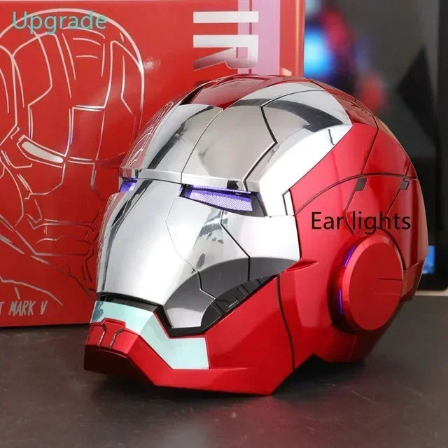 Marvel 1/1 Iron Man Jarvis Mk5 Mk50 Helmet Wearable Automatic Voice-Activated Electric Open And Close Series Childrens Toy Gift