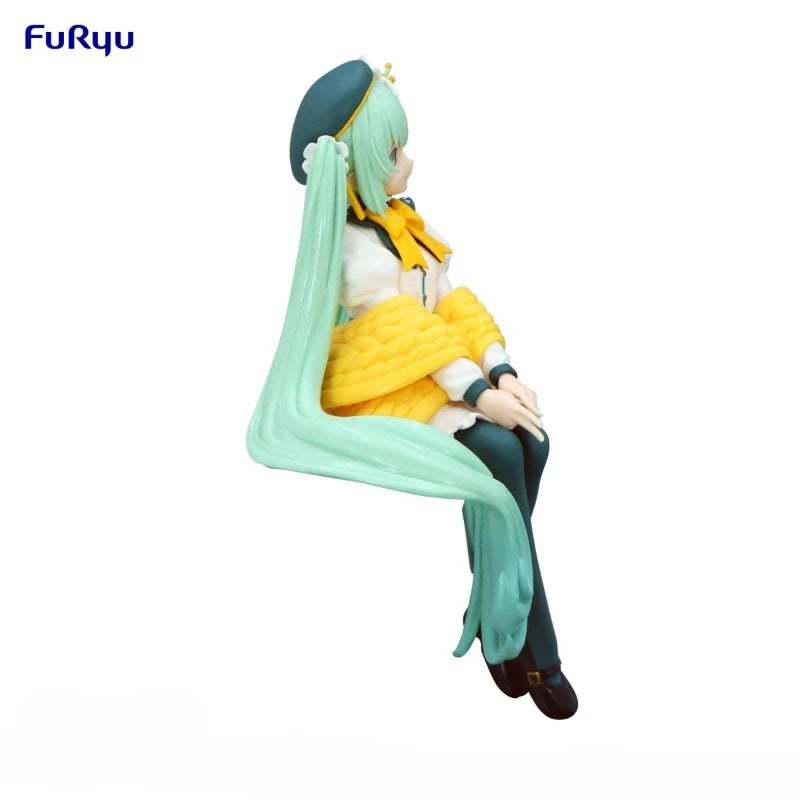 FuRyu Original Genuine Vocaloid Singer Hatsune Miku Flower Fairy Lily White Ver 14cm Noodle Stopper Model Toy Figures Xmas Gift