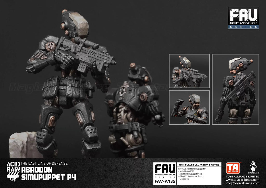 Acid Rain War FAV-A135 Simupuppet P4 1/18 Action Figures Collection Model Toys