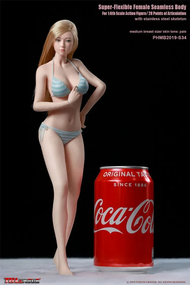 TBLeague S34 S35 S36 S37 1/6 Scale Female Soldier Super Flexible Seamless Body Figure with Head Action Figure Doll