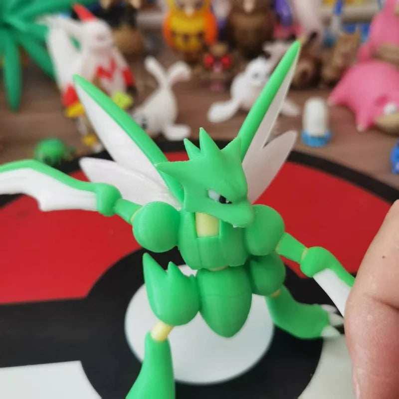 Anime Scyther Scale World 1:20 Action Figure Cute Doll 3D Print Kawaii Cartoon Character Desktop Model Kid Birthday Toys Gifts