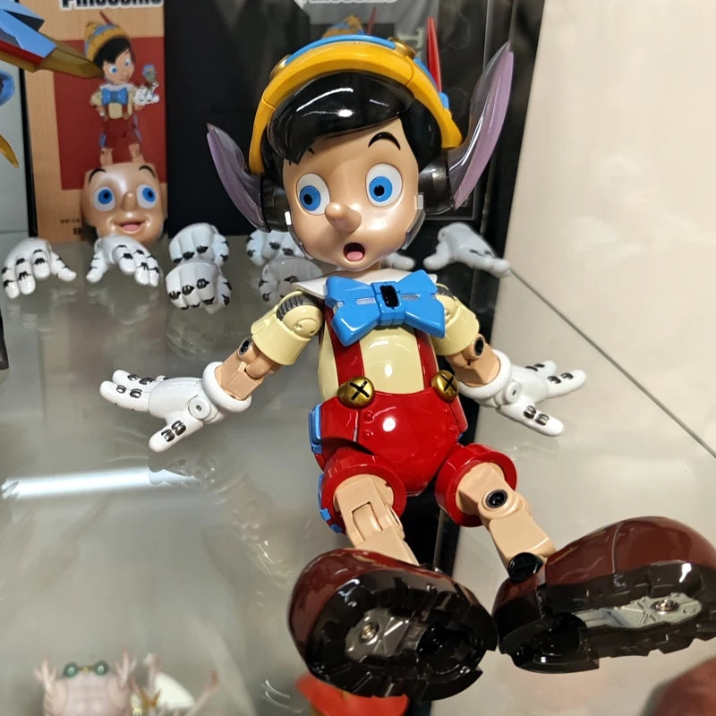Original BLITZWAY Disney Pinocchio Alloy Movable Mechanical Goofy Action Figure Collectible Mickey Model  Led Eyes Birthday Gift
