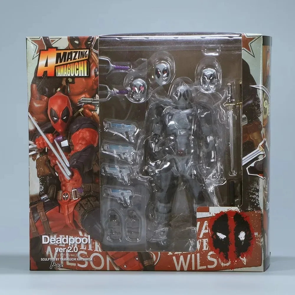 AMAZING YAMAGUCHI Deadpool 2.0 Graue Actionfigur Mutanten Gelenk Beweglich KAIYODO Wade SHF Modell Film Spielzeug für Kinder Geschenk