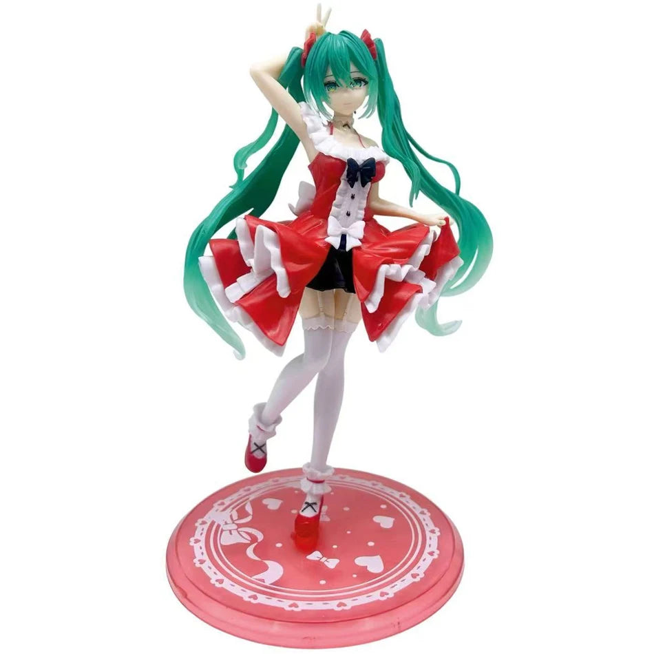 Anime Neue Hatsune Miku Figur Mini Charakter Ornamente kawai rosa grün Hatsune Tischdekoration für Zuhause Erwachsenenspielzeug Kindergeburtstag